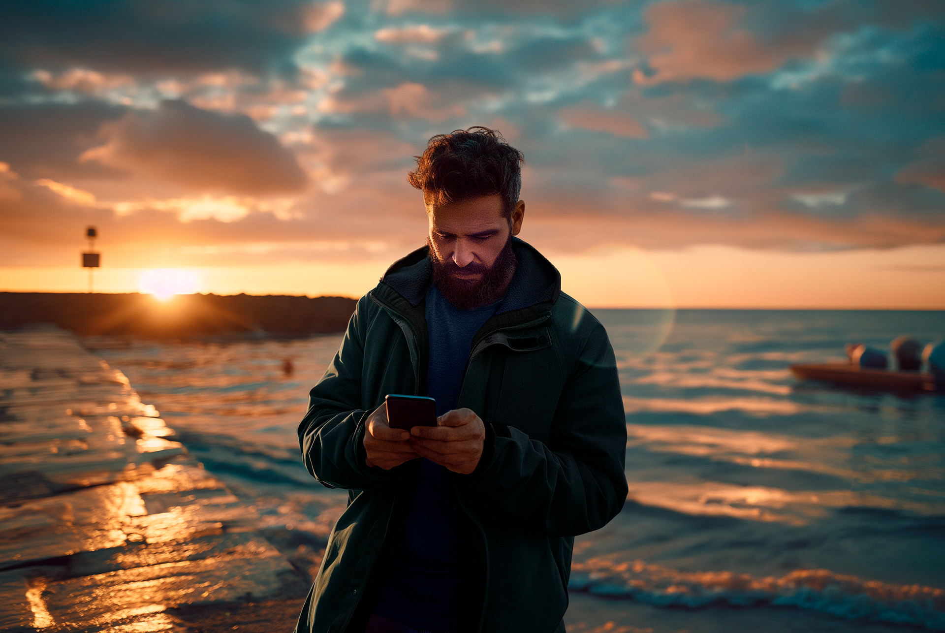 man connected to the my cupra app, managing and accessing his cupra terramar.